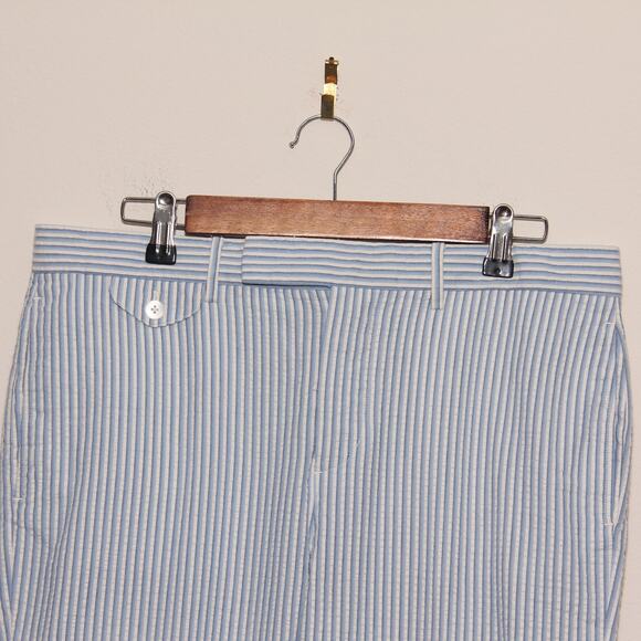Rugby Ralph Lauren Cotton Seersucker Cropped Pants Size 10 - Picture 3 of 8